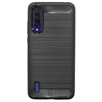 cofi1453® Silikon Hülle Carbon kompatibel mit XIAOMI MI A3 LITE Case TPU Soft Handyhülle Cover Schutzhülle Schwarz