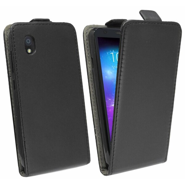 cofi1453® Flip Case kompatibel mit ZTE BLADE L8 Handy Tasche vertikal aufklappbar Schutzhülle Klapp Hülle Schwarz