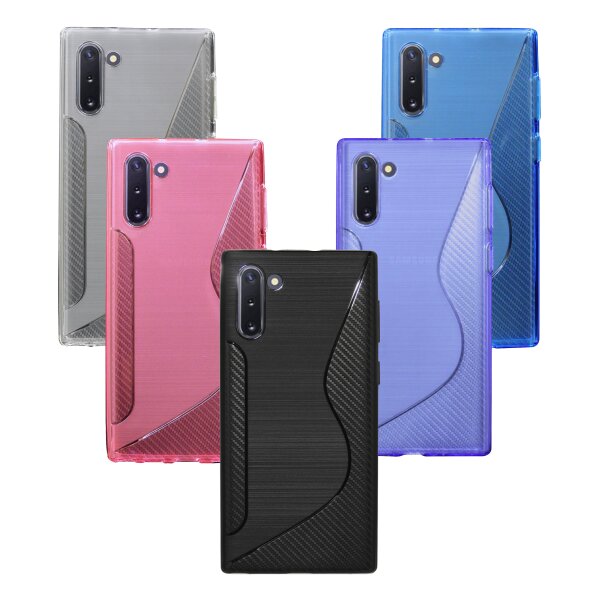 cofi1453® S-Line Hülle Bumper kompatibel mit Samsung Galaxy Note 10 (N970F) Silikonhülle Stoßfest Handyhülle TPU Case Cover