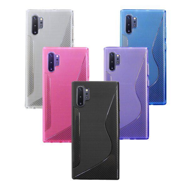 cofi1453® S-Line Hülle Bumper kompatibel mit Samsung Galaxy Note 10 Plus (N975F) Silikonhülle Stoßfest Handyhülle TPU Case Cover