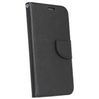 cofi1453® Buch Tasche "Fancy" kompatibel mit MOTOROLA MOTO Z4 Handy Hülle Etui Brieftasche Schutzhülle mit Standfunktion, Kartenfach Schwarz