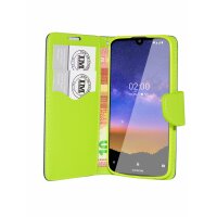 cofi1453® Buch Tasche "Fancy" kompatibel mit NOKIA 2.2 Handy Hülle Etui Brieftasche Schutzhülle mit Standfunktion, Kartenfach Blau-Grün