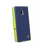 cofi1453® Buch Tasche "Fancy" kompatibel mit NOKIA 2.2 Handy Hülle Etui Brieftasche Schutzhülle mit Standfunktion, Kartenfach Blau-Grün