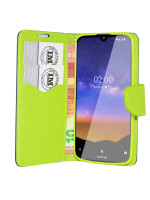 cofi1453® Buch Tasche "Fancy" kompatibel mit NOKIA 2.2 Handy Hülle Etui Brieftasche Schutzhülle mit Standfunktion, Kartenfach Blau-Grün