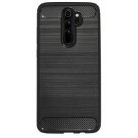 cofi1453® Silikon Hülle Carbon kompatibel mit XIAOMI REDMI NOTE 8 PRO TPU Case Soft Handyhülle Cover Schutzhülle Schwarz