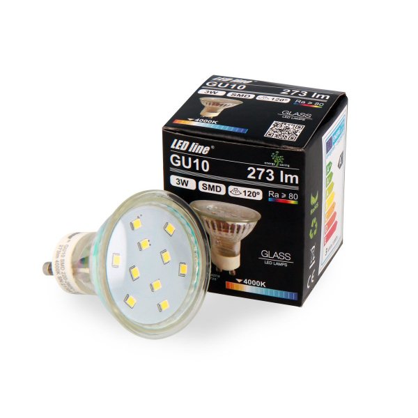 LED Line® GU10 3W LED Leuchtmittel 273 Lumen Spot Strahler Einbauleuchte