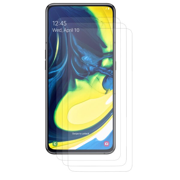 cofi1453® 3x Folien Bildschrim Folie UltraClear Schutz Displayfolie kompatibel mit Samsung Galaxy A80 (A805F)