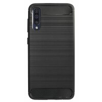 cofi1453® Silikon Hülle Carbon kompatibel mit SAMSUNG GALAXY A30s (A307F) TPU Case Soft Handyhülle Cover Schutzhülle Schwarz