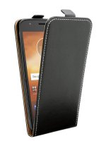 cofi1453® Flip Case kompatibel mit MOTOROLA MOTO E5 PLUS Handy Tasche vertikal aufklappbar Schutzhülle Klapp Hülle Schwarz