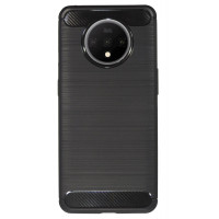 cofi1453® Silikon Hülle Bumer Carbon kompatibel mit OnePlus 7T Case TPU Soft Handyhülle Cover Schutzhülle Schwarz