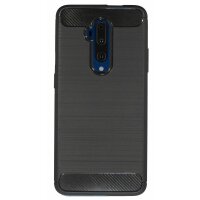 cofi1453® Silikon Hülle Bumer Carbon kompatibel mit OnePlus 7T Pro Case TPU Soft Handyhülle Cover Schutzhülle Schwarz