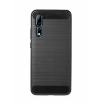 cofi1453® Silikon Hülle Bumer Carbon kompatibel mit ZTE AXON 10 PRO Case TPU Soft Handyhülle Cover Schutzhülle Schwarz