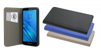 cofi1453®  Elegante Buch-Tasche Hülle Smart Magnet kompatibel mit MOTOROLA MOTO E6 Leder Optik Wallet Book-Style Cover Schale in Schwarz