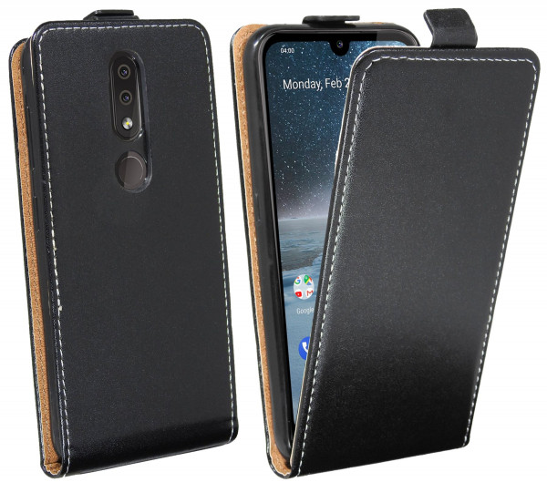 cofi1453® Flip Case kompatibel mit NOKIA 4.2 Handy Tasche vertikal aufklappbar Schutzhülle Klapp Hülle Schwarz