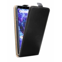 cofi1453® Flip Case kompatibel mit NOKIA 5.1 PLUS Handy Tasche vertikal aufklappbar Schutzhülle Klapp Hülle Schwarz