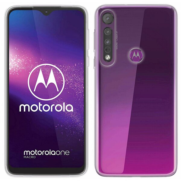 cofi1453® Silikon Hülle Basic kompatibel mit MOTOROLA ONE MACRO Case TPU Soft Handy Cover Schutz Transparent