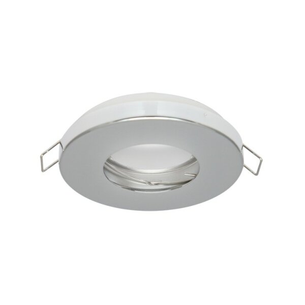 Feuchtraum IP20/44 Einbaustrahler GU10 Einbaurahmen Downlight Wasserdicht Ø55mm Bohrloch Aluminium inkl. GU10 Fassung für LED Leuchtmittel, Rund, Chrom