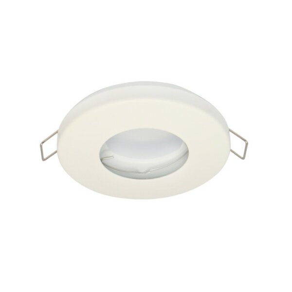 Feuchtraum Slim IP20/44 Einbaustrahler GU10 Einbaurahmen Downlight Wasserdicht Ø60mm Bohrloch Aluminium inkl. GU10 Fassung für LED Leuchtmittel, Rund, Weiß Matt