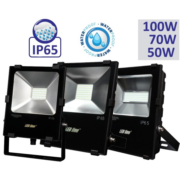 50W 70W 100W LED SMD Fluter Strahler Flutlicht Neutralweiß 4000K 5000 lm IP65 Wasserdicht Außenstrahler Außenbeleuchtung