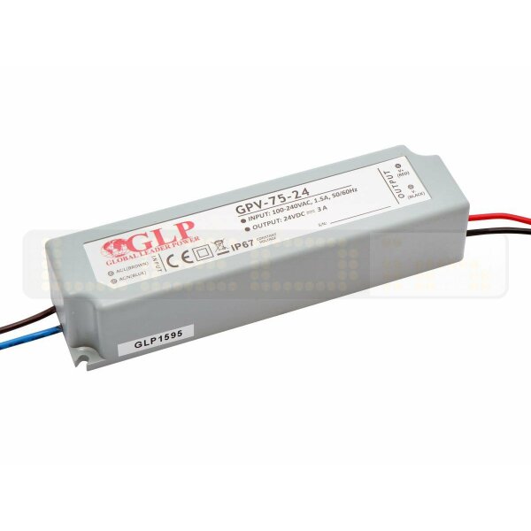 LED Trafo 72W 3A 24V Netzteil IP67 Wasserdicht Transformator Treiber für LED Streifen Beleuchtung