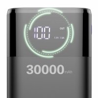 Powerbank 30000mAh Extrem Hohe Kapazität, Externer Akku mit 4 Output USB Schnellladung Max 4A , Akkupack mit LED Anzeige Externes Ladegerät kompatibel mit Handy, Tablet, Smartphone