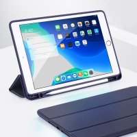 DUX DUCIS Buch Tasche Hartschale mit Smart Sleep Standfunktion kompatibel mit Apple iPad 10.2" ( 2019 ) Tablet Hülle Etui Brieftasche Schutzhülle Schwarz