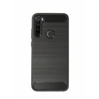 cofi1453® Silikon Hülle Bumper Carbon kompatibel mit XIAOMI REDMI NOTE 8T Case TPU Soft Handyhülle Cover Schutzhülle Schwarz