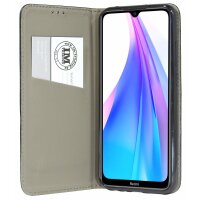 cofi1453®  Elegante Buch-Tasche Hülle Smart Magnet kompatibel mit XIAOMI REDMI NOTE 8T Leder Optik Wallet Book-Style Cover Schale in Schwarz