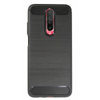 cofi1453® Silikon Hülle Carbon kompatibel mit XIAOMI REDMI K30 Case TPU Soft Handyhülle Cover Schutzhülle Schwarz