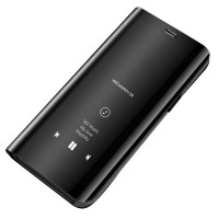 cofi1453® Smart View Spiegel Mirror Smart Cover Schale Etui kompatibel mit Samsung Galaxy A51 (A515F) Schutzhülle Tasche Case Schutz Clear Schwarz