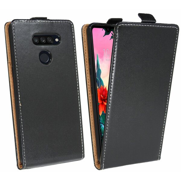 cofi1453® Flip Case kompatibel mit LG K50S Handy Tasche vertikal aufklappbar Schutzhülle Klapp Hülle Schwarz