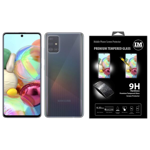 Silikon Handyhülle Schutz Hülle Schale Tasche Bumper Case + Panzerschutzglas kompatibel mit Samsung Galaxy A71 (A715F)