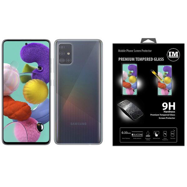 Silikon Handyhülle Schutz Hülle Schale Tasche Bumper Case + Panzerschutzglas kompatibel mit Samsung Galaxy A51 (A515F)