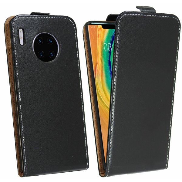 cofi1453® Flip Case kompatibel mit HUAWEI MATE 30 PRO Handy Tasche vertikal aufklappbar Schutzhülle Klapp Hülle Schwarz