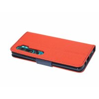 cofi1453® Buch Tasche "Fancy" kompatibel mit XIAOMI MI NOTE 10 Handy Hülle Etui Brieftasche Schutzhülle mit Standfunktion, Kartenfach Rot-Blau