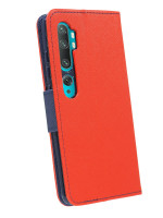 cofi1453® Buch Tasche "Fancy" kompatibel mit XIAOMI MI NOTE 10 Handy Hülle Etui Brieftasche Schutzhülle mit Standfunktion, Kartenfach Rot-Blau