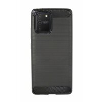 cofi1453® Silikon Hülle Bumper Carbon kompatibel mit SAMSUNG GALAXY S10 LITE (G770F) Case TPU Soft Handyhülle Cover Schutzhülle Schwarz