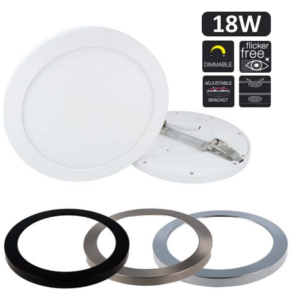 18W LED Panel Easy Fix Aura Smart Deckenleuchte Aufputz Einbaustrahler Spot Einbauleuchte Rund