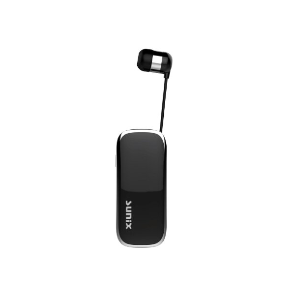 Sunix Wireless Earphone Bluetooth Headset Ohrhörer mit Kragen, Geräuschunterdrückung Kopfhörer mit Mikrofon in Schwarz