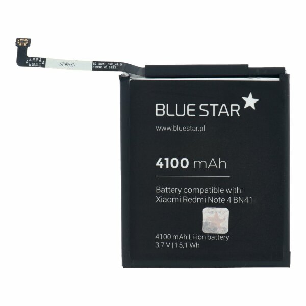 Bluestar Akku Ersatz kompatibel mit Xiaomi Redmi Note 4 4100mAh Li-lon Austausch Batterie Accu BN41