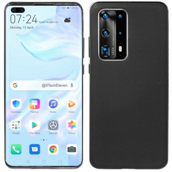 cofi1453® Silikon Hülle Basic kompatibel mit HUAWEI P40 PRO Case TPU Soft Handy Cover Schutz Schwarz