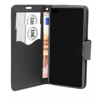 cofi1453® Buch Tasche "Fancy" kompatibel mit Huawei P40 Handy Hülle Etui Brieftasche Schutzhülle mit Standfunktion, Kartenfach Schwarz