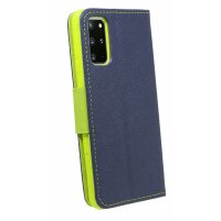 cofi1453® Buch Tasche "Fancy" kompatibel mit SAMSUNG GALAXY S20+ (G985F) Handy Hülle Etui Brieftasche Schutzhülle mit Standfunktion, Kartenfach Blau-Grün