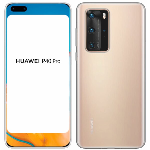 cofi1453® Silikon Hülle Basic kompatibel mit Huawei P40 Pro Case TPU Soft Handy Cover Schutz Transparent