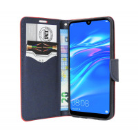 cofi1453® Buch Tasche "Fancy" kompatibel mit HUAWEI Y6s Handy Hülle Etui Brieftasche Schutzhülle mit Standfunktion, Kartenfach Rot-Blau