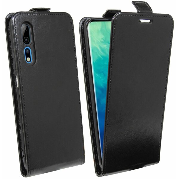 cofi1453® Flip Case kompatibel mit ZTE AXON 10 PRO Handy Tasche vertikal aufklappbar Schutzhülle Klapp Hülle Schwarz