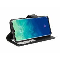 cofi1453® Buch Tasche "Fancy" kompatibel mit ZTE AXON 10 PRO Handy Hülle Etui Brieftasche Schutzhülle mit Standfunktion, Kartenfach Schwarz