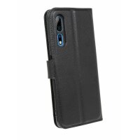 cofi1453® Buch Tasche "Fancy" kompatibel mit ZTE AXON 10 PRO Handy Hülle Etui Brieftasche Schutzhülle mit Standfunktion, Kartenfach Schwarz