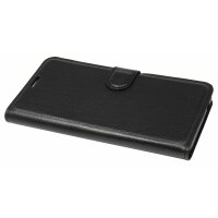 cofi1453® Buch Tasche "Fancy" kompatibel mit WIKO Y60 Handy Hülle Etui Brieftasche Schutzhülle mit Standfunktion, Kartenfach Schwarz