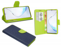cofi1453® Buch Tasche "Fancy" kompatibel mit SAMSUNG GALAXY NOTE 10 LITE (N770F) Handy Hülle Etui Brieftasche Schutzhülle mit Standfunktion, Kartenfach Blau-Grün